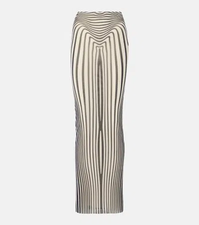 Jean Paul Gaultier The Navy Blue Body Morphing Maxi Skirt In White