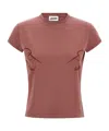 Jean Paul Gaultier Needles Signature Embroidered Graphic Crew T Shirt In Burgundy