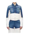 Jean Paul Gaultier Blue & White 'the Petit Grand' Denim Jacket In Blue
