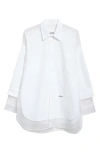 Jean Paul Gaultier The Petit Grand Mixed Media Button-up Shirt In White