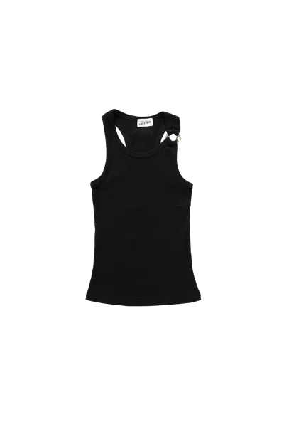 Jean Paul Gaultier 'the Piercing' Detail Tank Top Black