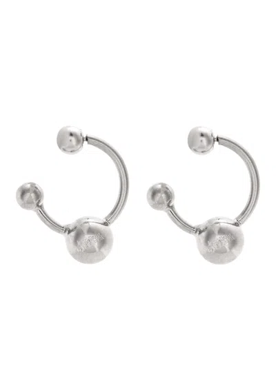 Jean Paul Gaultier The Piercing Hoop Earrings In Silver