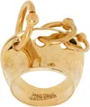 Jean Paul Gaultier Piercing-pendant Ring In Yellow