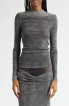 Jean Paul Gaultier Body Shadow And Prince Of Wales Top In Gray