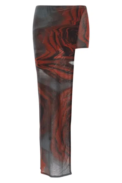 JEAN PAUL GAULTIER 'THE RED BLURRY ROSES' SKORT