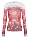 JEAN PAUL GAULTIER THE RED DIABLO TOP WOMAN WHITE IN POLYAMIDE