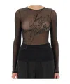 Jean Paul Gaultier Top The Sequin In Tulle Nero Donna In Black