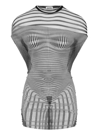 Jean Paul Gaultier The Short Draped Body Morphing Mini Dress In White