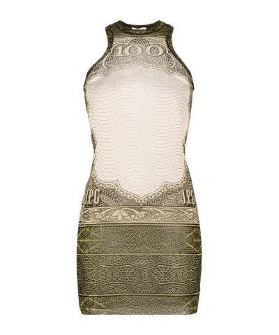 JEAN PAUL GAULTIER THE SHORT GREEN CARTOUCHE DRESS