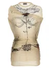 Jean Paul Gaultier The Short Tattoo Rose And Bird Dresses Multicolor In Multi