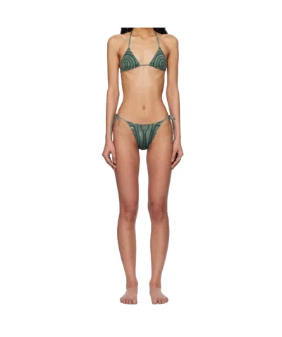 Jean Paul Gaultier 'the Spirale' Bikini In Green