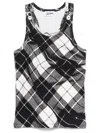 Jean Paul Gaultier Black & White Tartan Tank Top In Black