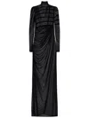 Jean Paul Gaultier Gaultier & Mariniere Turtleneck Draped Mesh Dress