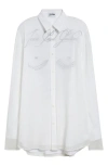 Jean Paul Gaultier Long Sleeves Double Layer Shirt In Black/white