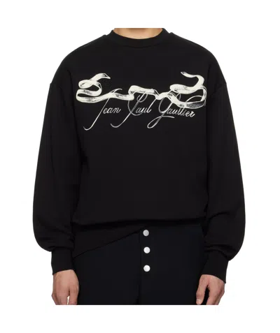 Jean Paul Gaultier The Tattoo Ruban Sweatshirt In 0005-black/offwhite
