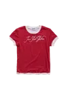 Jean Paul Gaultier "the Tattoo" Thin Jersey Baby-tee Red In Red