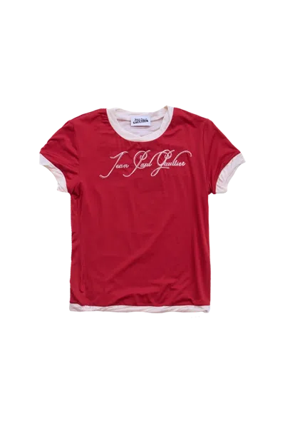 Jean Paul Gaultier "the Tattoo" Thin Jersey Baby-tee Red