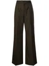 Jean Paul Gaultier The Thong Pinstriped Wool-blend Trousers In Brown