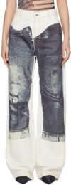 Jean Paul Gaultier White 'the Trompe L'œil' Jeans In Blue