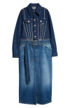 Jean Paul Gaultier The Two Ways To Wear Denim Coat In Indigo/vintage Blue