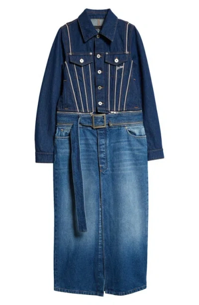 Jean Paul Gaultier The Two Ways To Wear Denim Coat In Indigo/vintage Blue