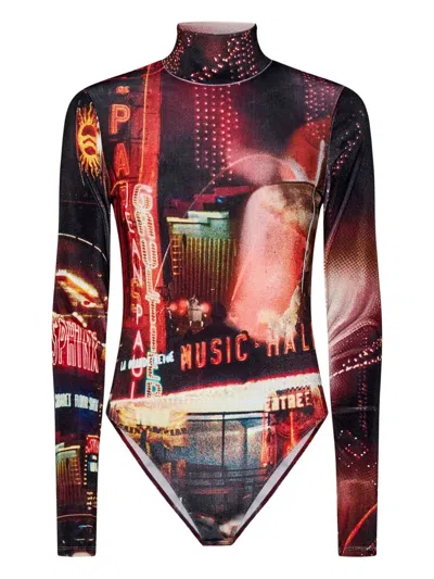 JEAN PAUL GAULTIER THE VELVET PIGALLE HIGH-NECK BODYSUIT