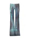 Jean Paul Gaultier Printed Flared-leg Mesh Trousers In Blue