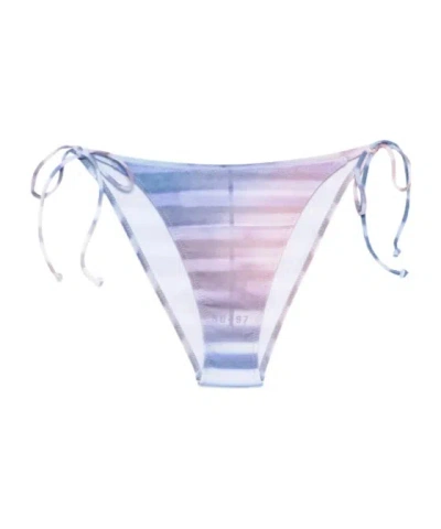 Jean Paul Gaultier Tie-side Striped Bikini Bottom In Multi