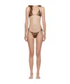 Jean Paul Gaultier Tiger-print Triangle Bikini In Brown