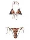 Jean Paul Gaultier Tiger-print Triangle Bikini In Brown