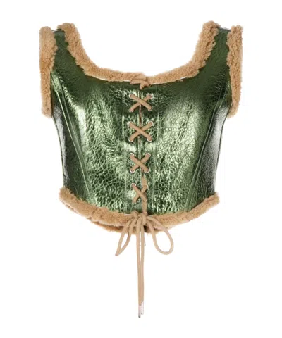Jean Paul Gaultier Tight Vest In Green