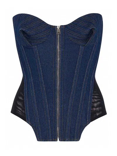 JEAN PAUL GAULTIER THE BI-MATERIAL DENIM CORSET