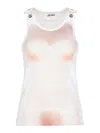 Jean Paul Gaultier Sheer Mesh Top Featuring Graphic Print