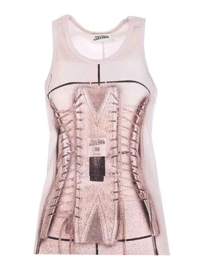 Jean Paul Gaultier Trompe Loeil Corset Top In Pink