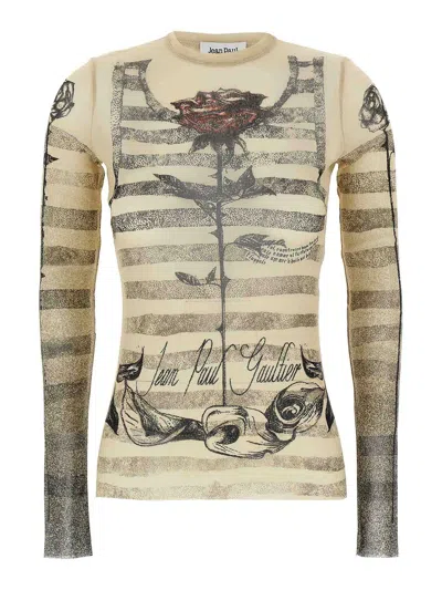 Jean Paul Gaultier Tulle Top In Neutral