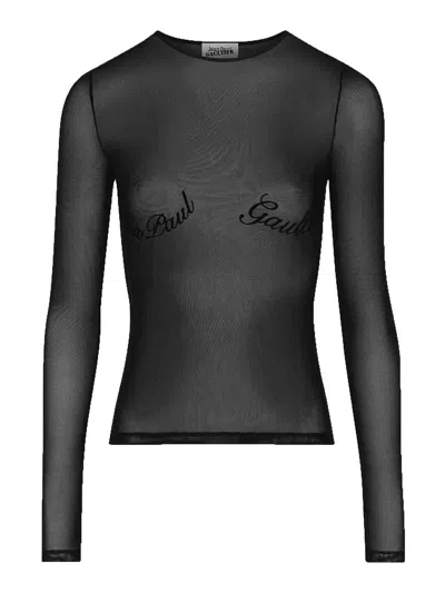 Jean Paul Gaultier The  Flocked Top In Black