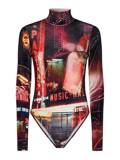 JEAN PAUL GAULTIER VELVET LONG-SLEEVED BODYSUIT