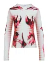 Jean Paul Gaultier Mint Jersey Top With Floral Pattern And Double Layer Women