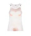 Jean Paul Gaultier Sheer Mesh Top Featuring Graphic Print