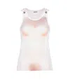 Jean Paul Gaultier Sheer Mesh Top Featuring Graphic Print