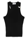 Jean Paul Gaultier Tank Top With Gold-tone Hardware And Ribbed Texture In Black