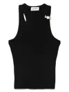 Jean Paul Gaultier Tank Top With Gold-tone Hardware And Ribbed Texture In Black