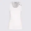 Jean Paul Gaultier Ribbed Texture Scoop Neck Sleeveless Top In White