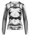 Jean Paul Gaultier Body Lace Mariniere Top In Multi