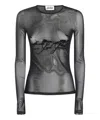 Jean Paul Gaultier Woman Black Tops In Black