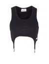 Jean Paul Gaultier Cotton Ribbed Bra With Lingerie Garter Clothing In Black