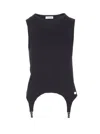 Jean Paul Gaultier Cotton Ribbed Tank Top With Lingerie Garter Clothing In Black