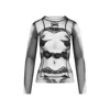 Jean Paul Gaultier Body Lace Mariniere Top In Multi
