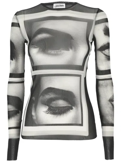 Jean Paul Gaultier Top In Black/grey/white