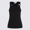 Jean Paul Gaultier Tank Top With Gold-tone Hardware And Ribbed Texture In Black